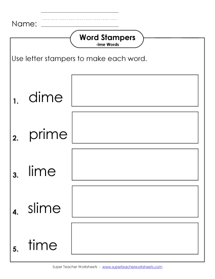 Letter Stampers Activity (-ime Words) 