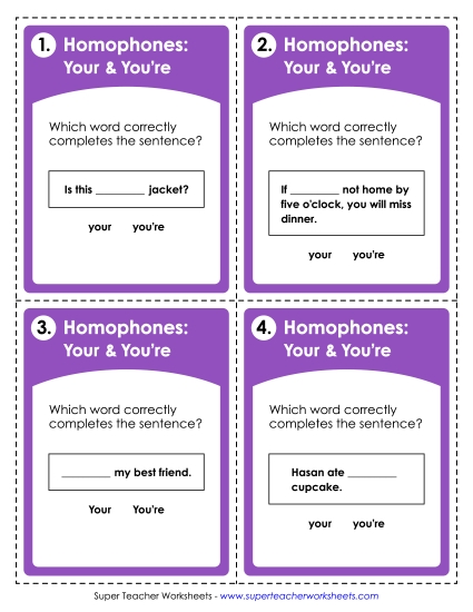 Task Cards: Your & You\'re