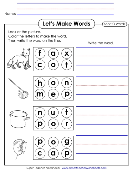 Let\'s Make Words 2 (Word Circles) Short O