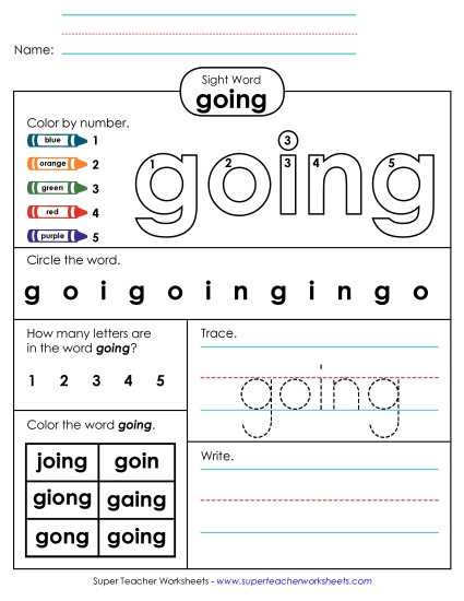 Worksheet 4: Going
