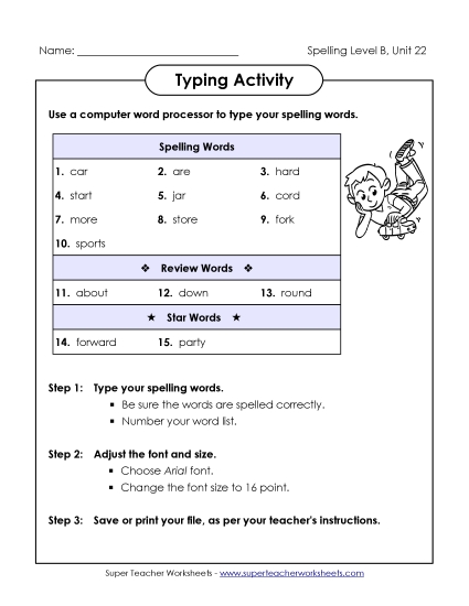 Typing Activity (B-22) 