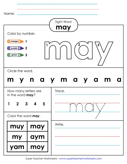 Worksheet 4: May