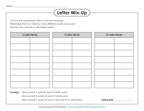 Letter Mix-Up (Intermediate)