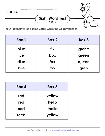 Whole Class Test (Unit 16)