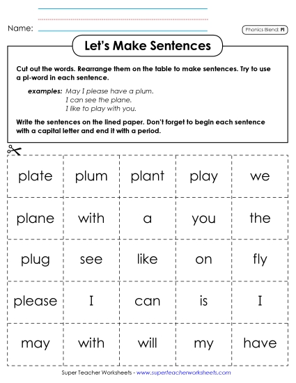 Let\'s Make Sentences (Pl-)
