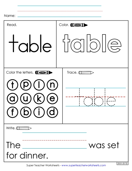 Worksheet 1: Table