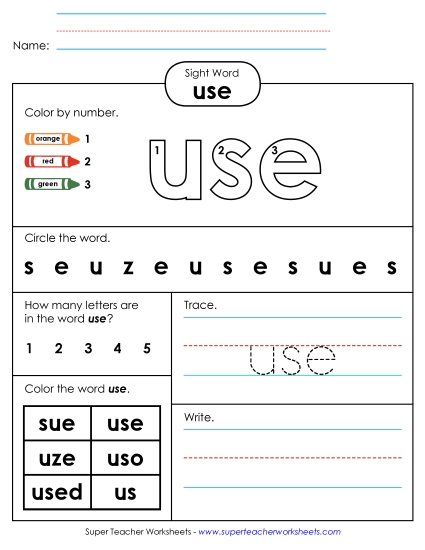 Worksheet 4: Use