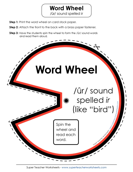 Word Wheel: Words with <i>ir</i>