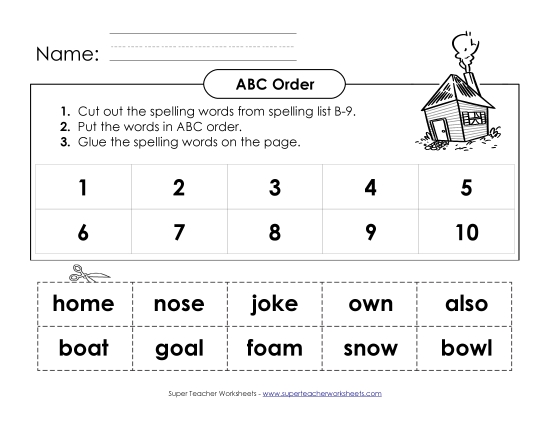 ABC Order: Cut-Glue (B-9)