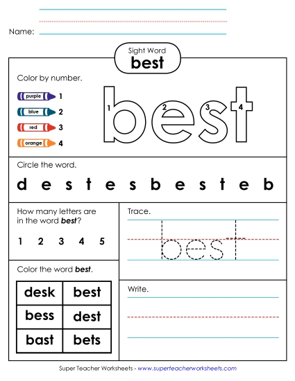 Worksheet 4: Best