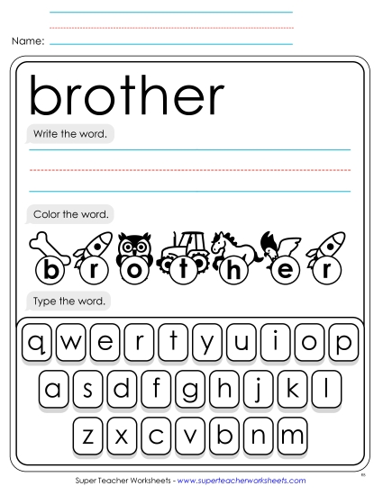 Write, Color, Type: Brother