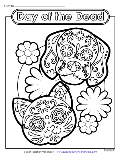Dog and Cat Coloring Page