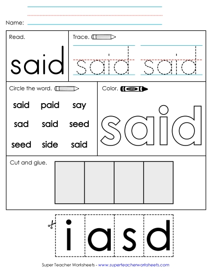 Worksheet 2: Said