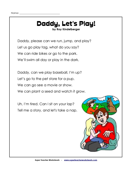 Daddy, Let\'s Play (Poem)