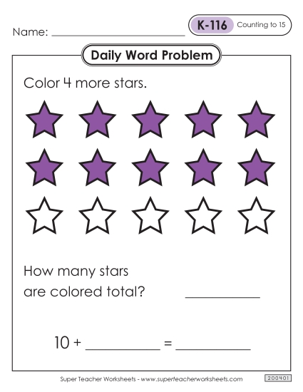 Daily Word Problems <br>K-116 through K-120