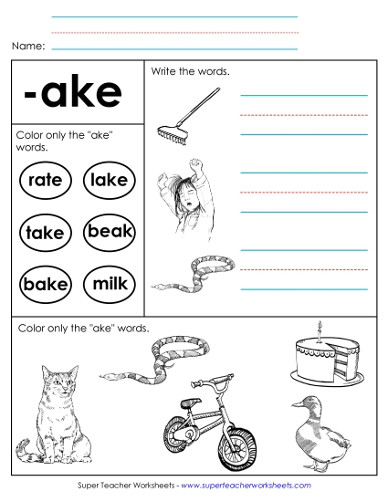 Worksheet 2 (-ake Words)
