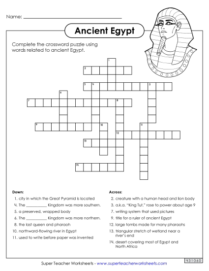 Ancient Egypt Crossword Puzzle