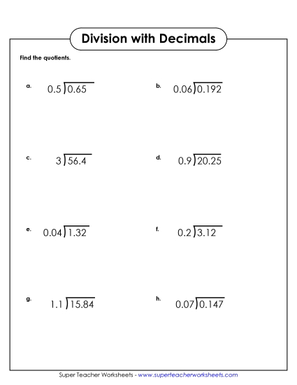 Dividing Decimals #2