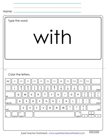 Type the Word: With