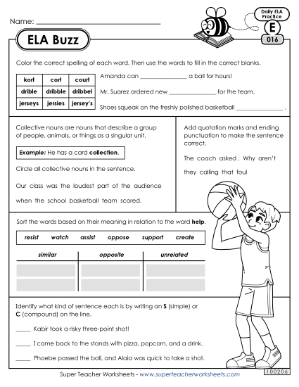 ELA Buzz: Week 4<br>Worksheets 16 through 20