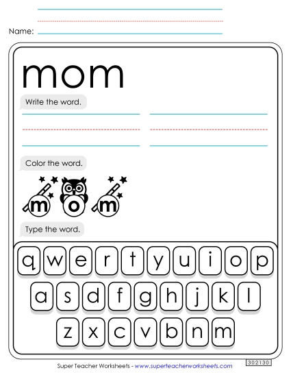 Write, Color, Type: Mom