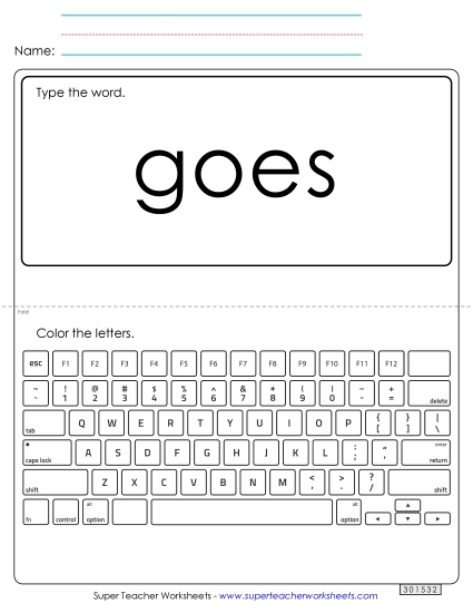 Type the Word: Goes