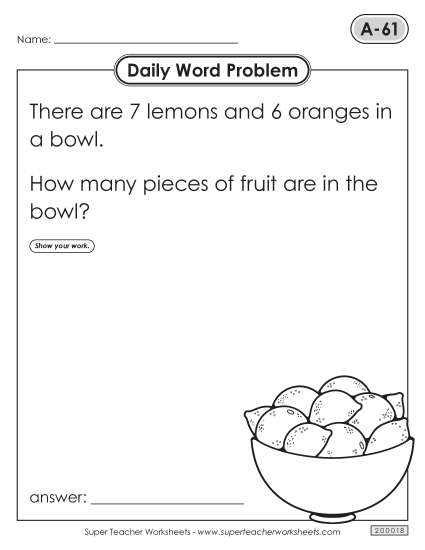 Daily Word Problems <br>A-61 through A-65