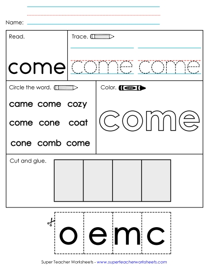 Worksheet 2: Come