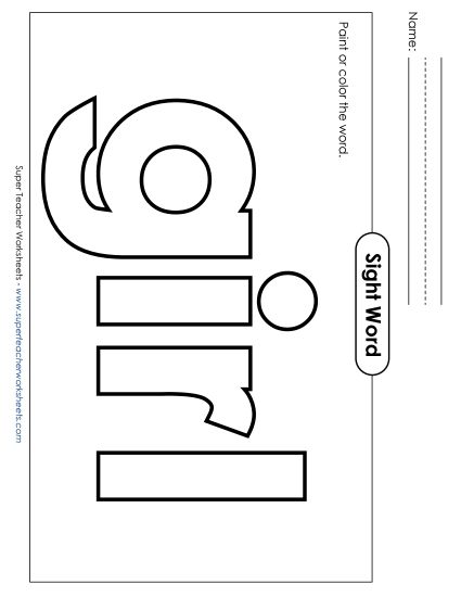 Paint or Color: Girl