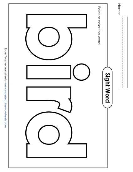 Paint or Color: Bird