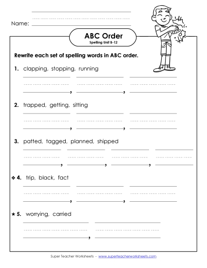 ABC Order - Word Sets (B-12)