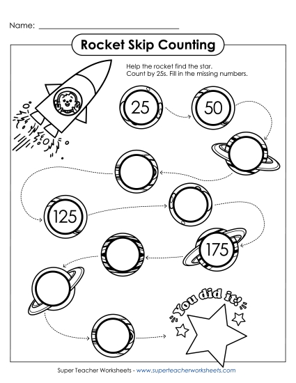 Rocket Skip Counting (By 25s)
