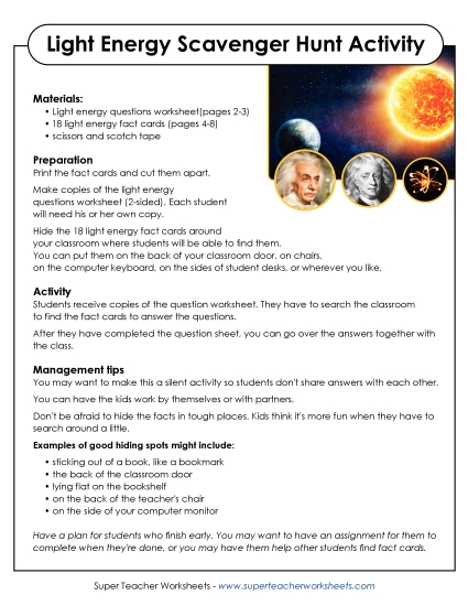 Light Energy Scavenger Hunt