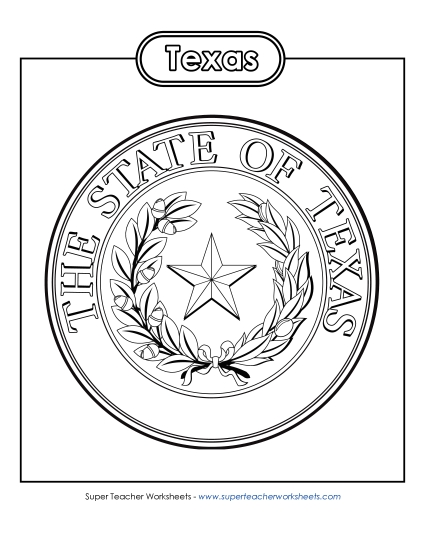 Texas State Seal (Black & White)