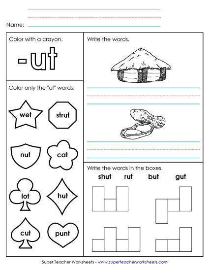 Worksheet 1 (-ut Words)