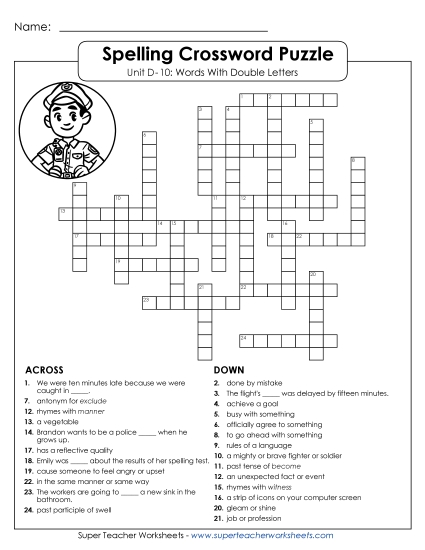 Crossword Puzzle (D-10) 