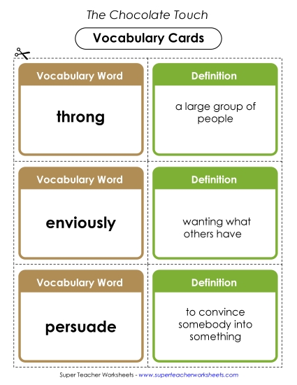 Vocabulary Cards for Chapters 7 & 8