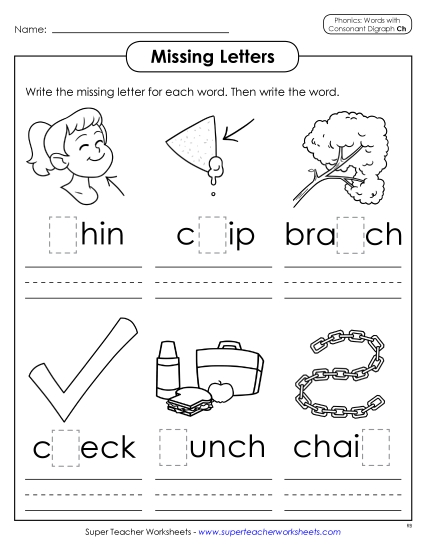 Missing Letters (CH Words)