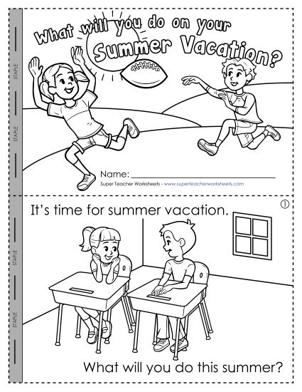 Mini-Book: What Will You Do During Your Summer Vacation?