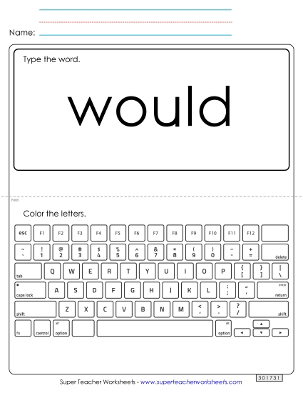 Type the Word: Would