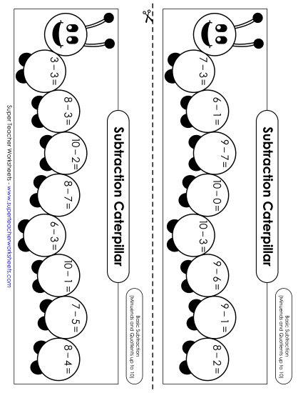 Caterpillar: Subtraction Within 10