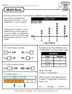 Math Buzz: Week 29<br>Worksheets 141 through 145
