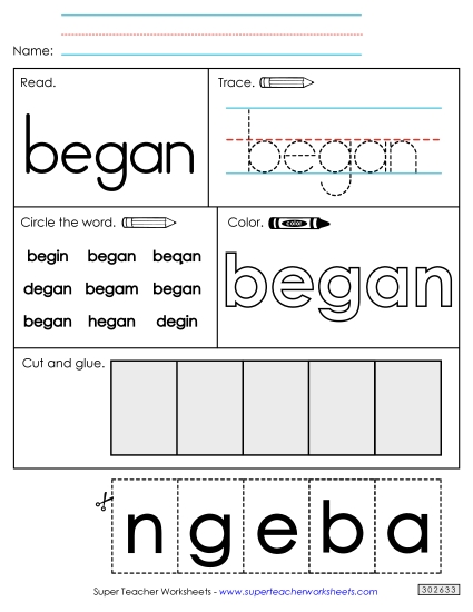 Worksheet 2: Began