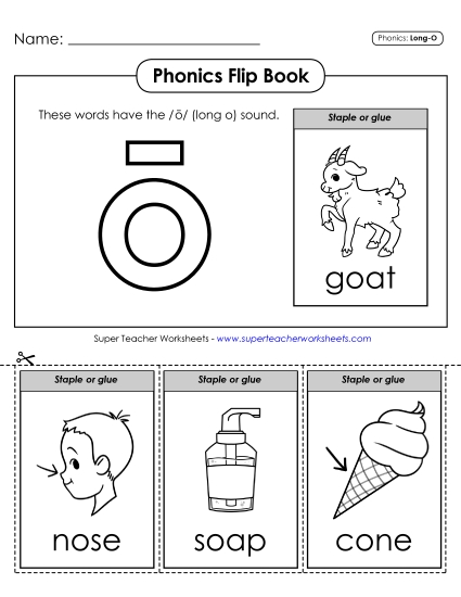 Phonics Flip Book (Long O Words)