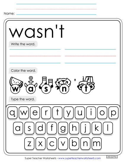 Write, Color, Type: Wasnt