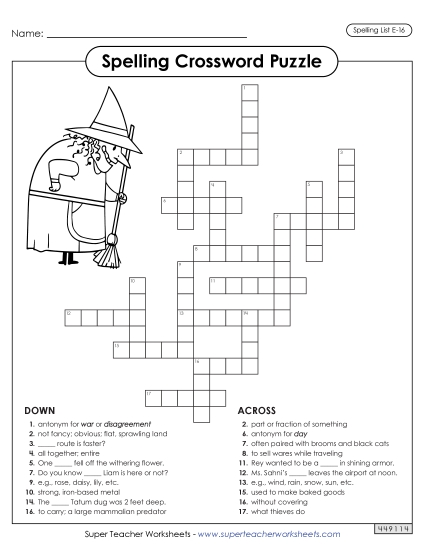 Crossword (E-16)