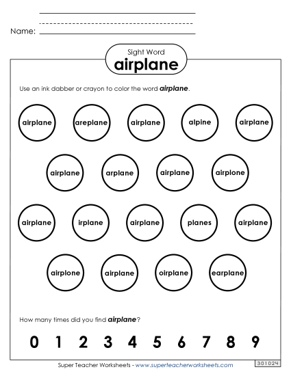 Dab or Color: Airplane