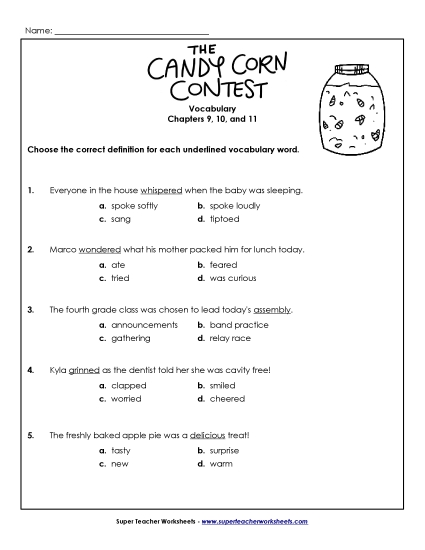 Vocabulary for Chapters 9, 10, and 11