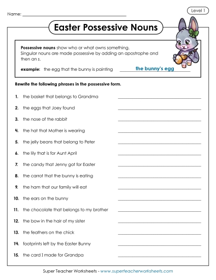 Easter Possessive Nouns (Level 1)