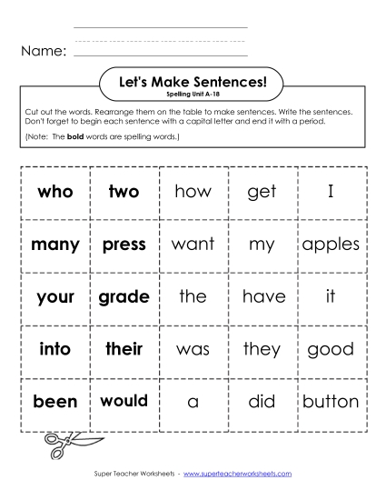 Let\'s Build Sentences (A-18)